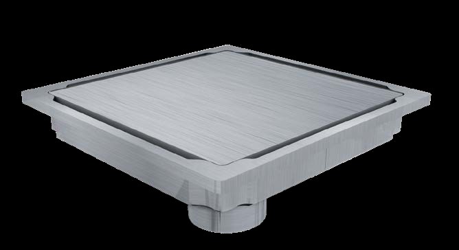 Caniveau de douche linéaire, grille inox brossé.