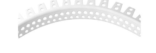 Cornière d'angle flexible ajourée, pour arches et courbes.