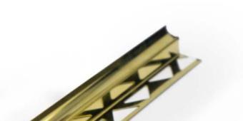 Profilé de finition inox teinte or, aspect brillant.