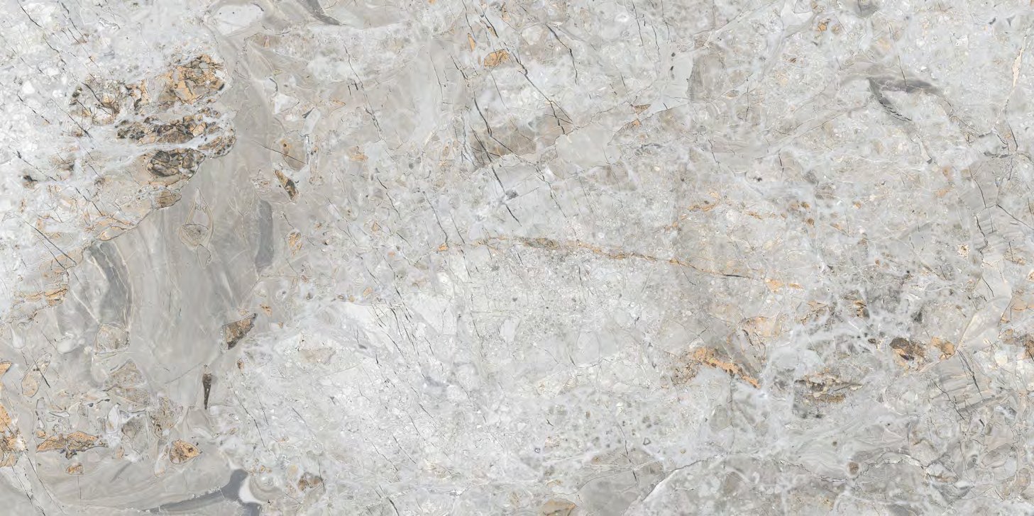 Breccia Grey, carrelage grand format 600 × 1200 mm (60 × 120 cm), fini glossy, World Export & Co.