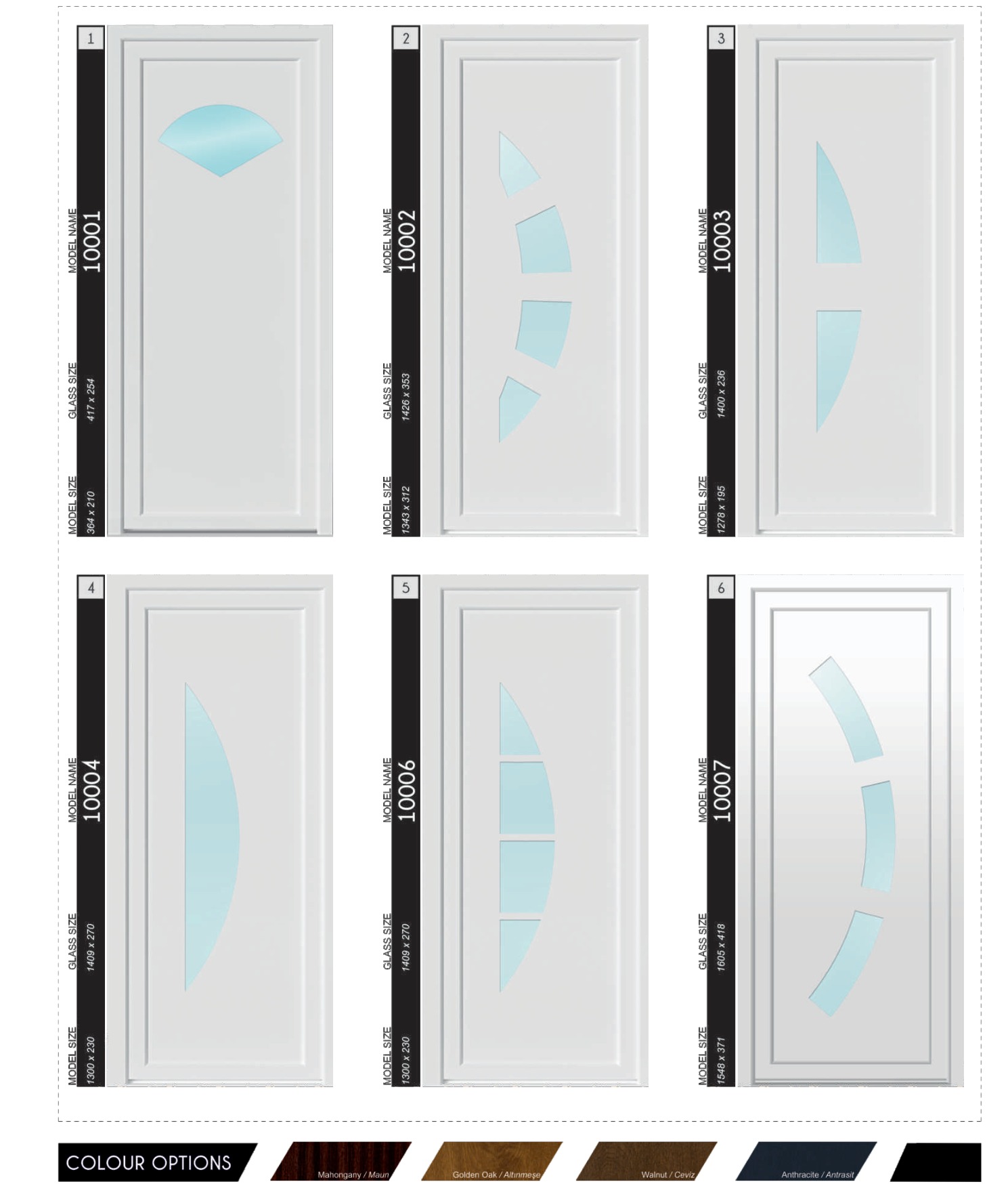 Série Flat — modèles de panneaux de porte décoratifs World Export.