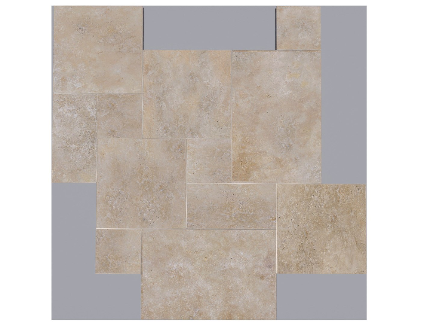 Dallage travertin Mix Clair Premium, motif Opus, World Export & Co.