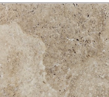 Échantillon travertin Pavé Mix, mélange de teintes beige/brune.