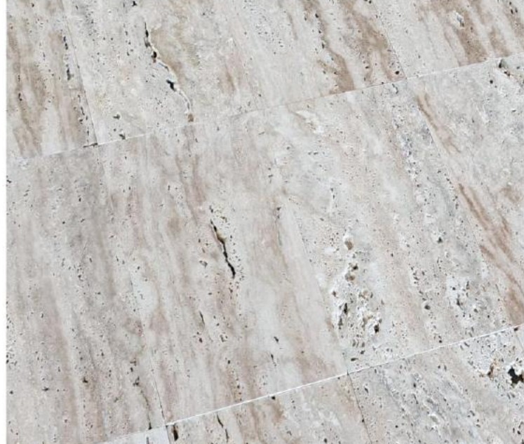 Dallage travertin Comm Light Vein Cut, motif linéaire, World Export & Co.